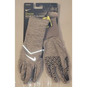 Nike Dri-Fit Womens 3M Running Sphere Touch Screen Gloves Gray/Reflect Size S
